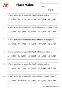 5-Digit Place Value Worksheets