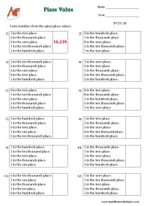 5-Digit Place Value Worksheets