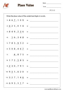 6-Digit Place Value Worksheets