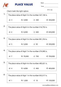 6-Digit Place Value Worksheets