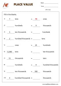6-Digit Place Value Worksheets