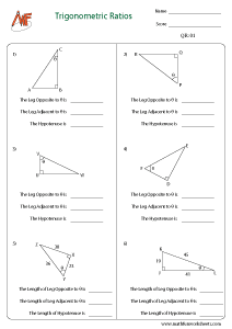 Trigonometric Ratio Worksheets