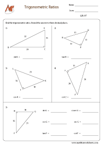 Trigonometric Ratio Worksheets
