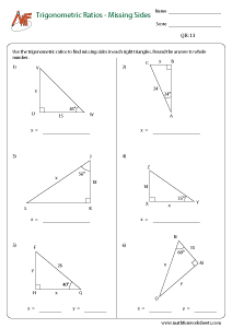Trigonometric Ratio Worksheets