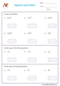 Squares and Cubes of Numbers