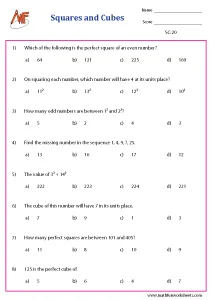 Squares and Cubes of Numbers
