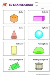 3D Shapes Worksheets