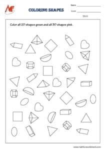 3D Shapes Worksheets