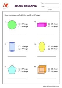 3D Shapes Worksheets