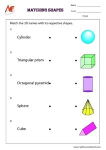 3D Shapes Worksheets
