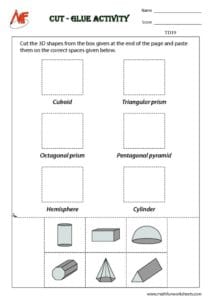 3D Shapes Worksheets