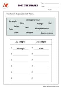 3D Shapes Worksheets