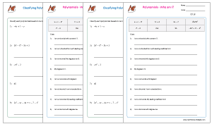 CLASSIFYING POLYNOMIALS