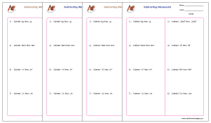 SUBTRACTING POLYNOMIALS