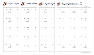 Number Subtraction Vertical