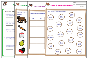 R Controlled Vowels