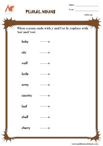 Plurals Worksheets