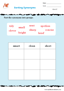 Synonyms and Antonyms Worksheets