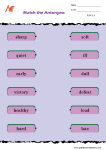 Synonyms and Antonyms Worksheets