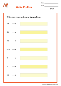 Prefixes and Suffixes Worksheets