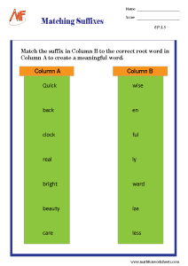 Prefixes and Suffixes Worksheets