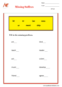 Prefixes and Suffixes Worksheets