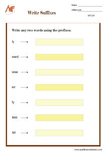 Prefixes and Suffixes Worksheets