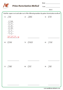 Square and Cube Root Worksheets