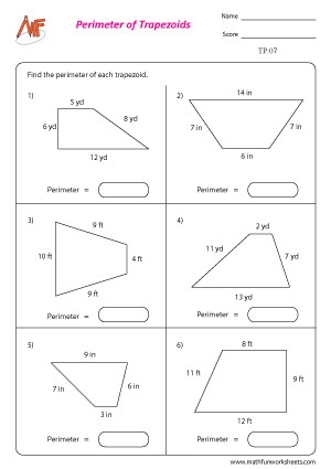 Trapezoid Worksheets