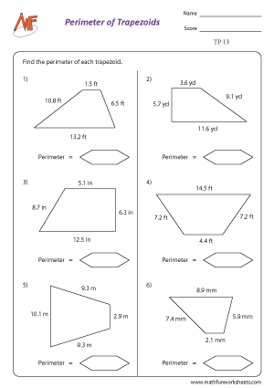 Trapezoid Worksheets