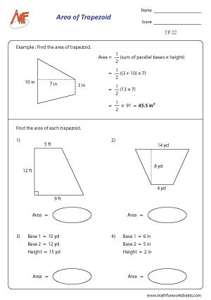 Trapezoid Worksheets