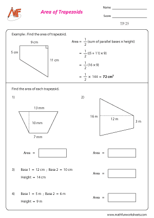 Trapezoid Worksheets