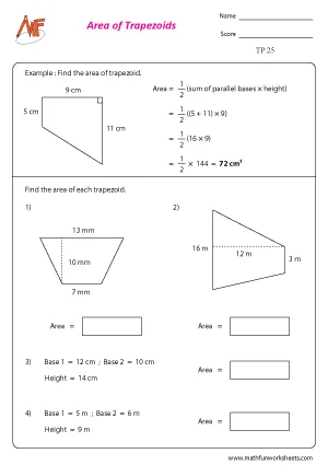 Trapezoid Worksheets