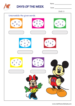 Days, Months and Seasons Worksheets