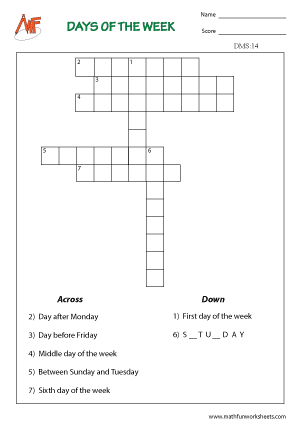 Days, Months and Seasons Worksheets