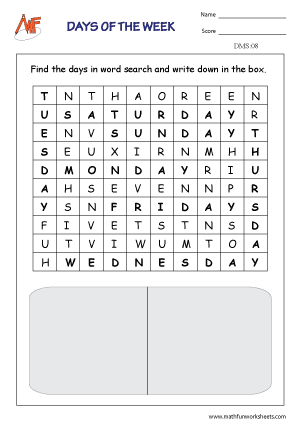 Days, Months and Seasons Worksheets