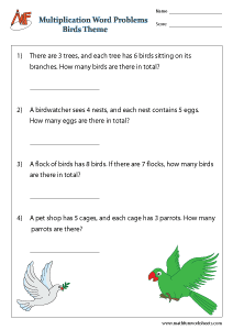Multiplication Word Problems Worksheets