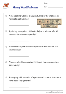 Multiplication Word Problems Worksheets