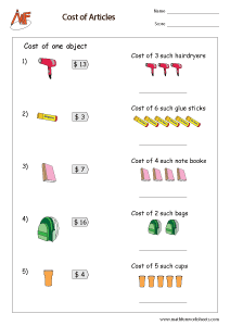 Multiplication Word Problems Worksheets