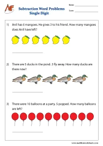 Subtraction Word Problems