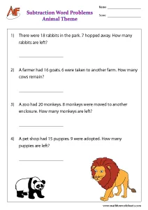Subtraction Word Problems