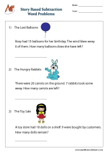 Subtraction Word Problems