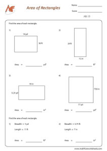 Rectangle Worksheets
