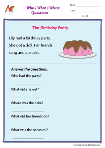 1st Grade Reading Comprehension