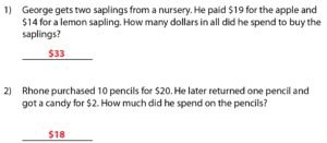 Word Problems Worksheets