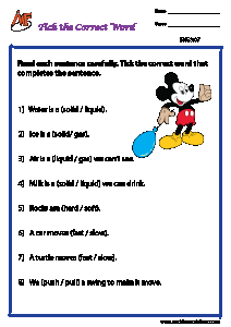 Kindergarten Physical Science Worksheets