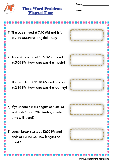Time Word Problems