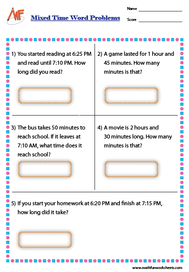 Time Word Problems