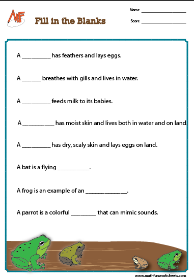 Classifying Animals Worksheets