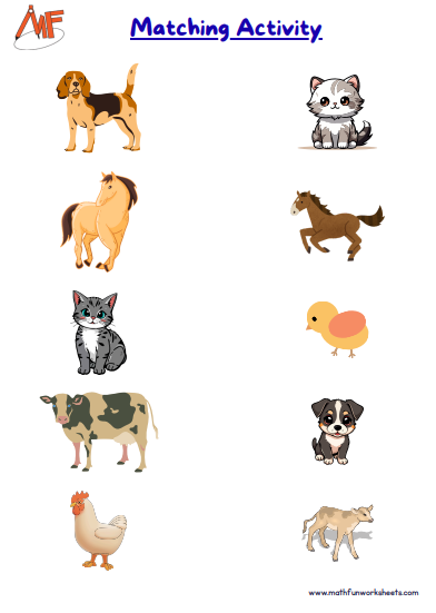 Animals and their Young Ones Worksheets